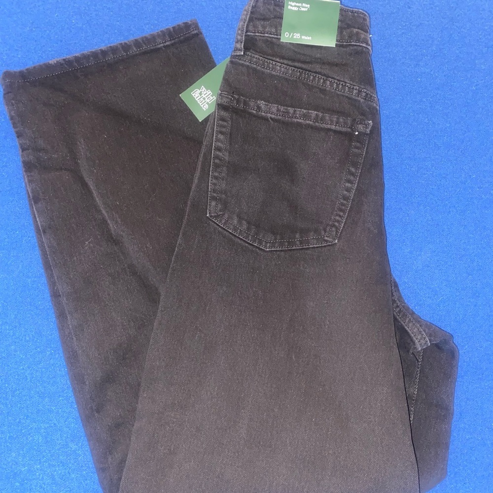 NWT Wild Fable Highest Rise Wide Leg Distressed Jeans, Sz 0